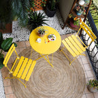 3pc Metal Folding Bistro Set, Weather-Resistant Outdoor/Indoor Conversation Set for Patio, Yard, Garden