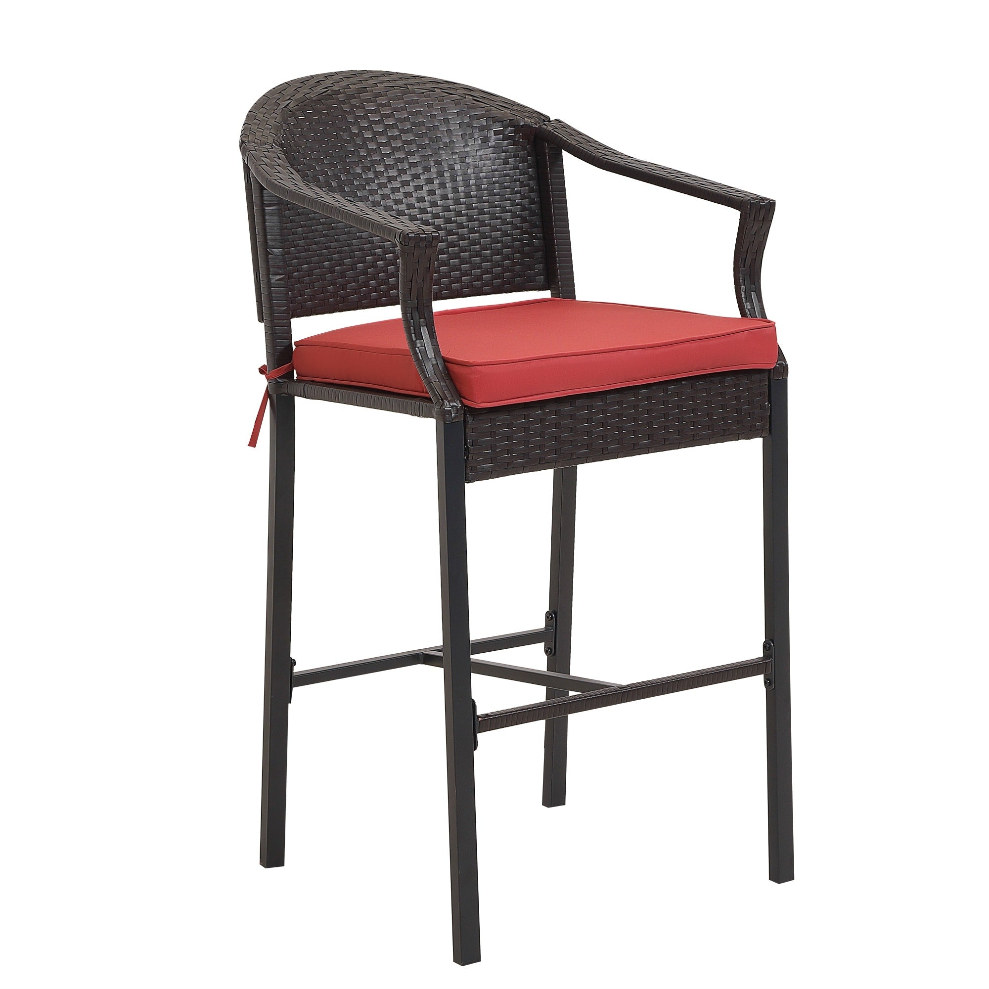 3-piece Outdoor Bar Set with Iron Table Top