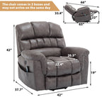 42 Wide Oversize Power Lift Recliner Chair with Massage and Heating