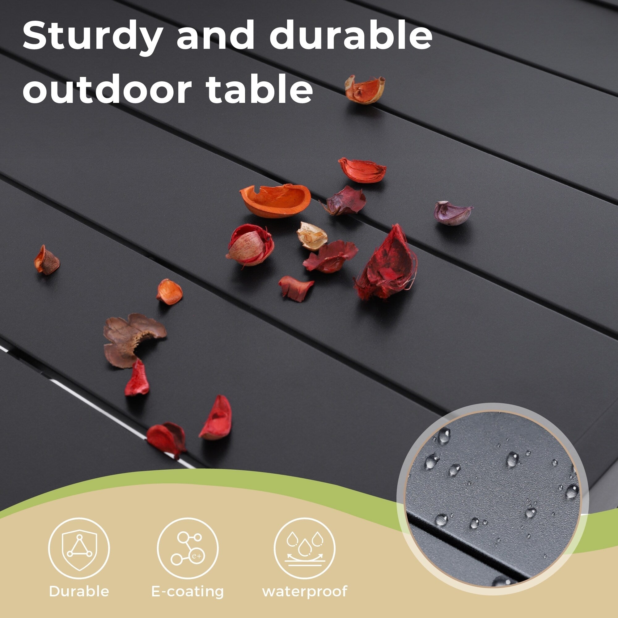 5-Piece Metal E-coating Patio Dining Set