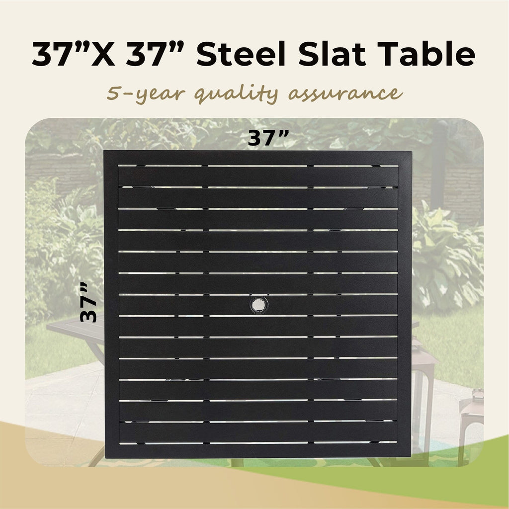 5-Piece Metal E-coating Patio Dining Set