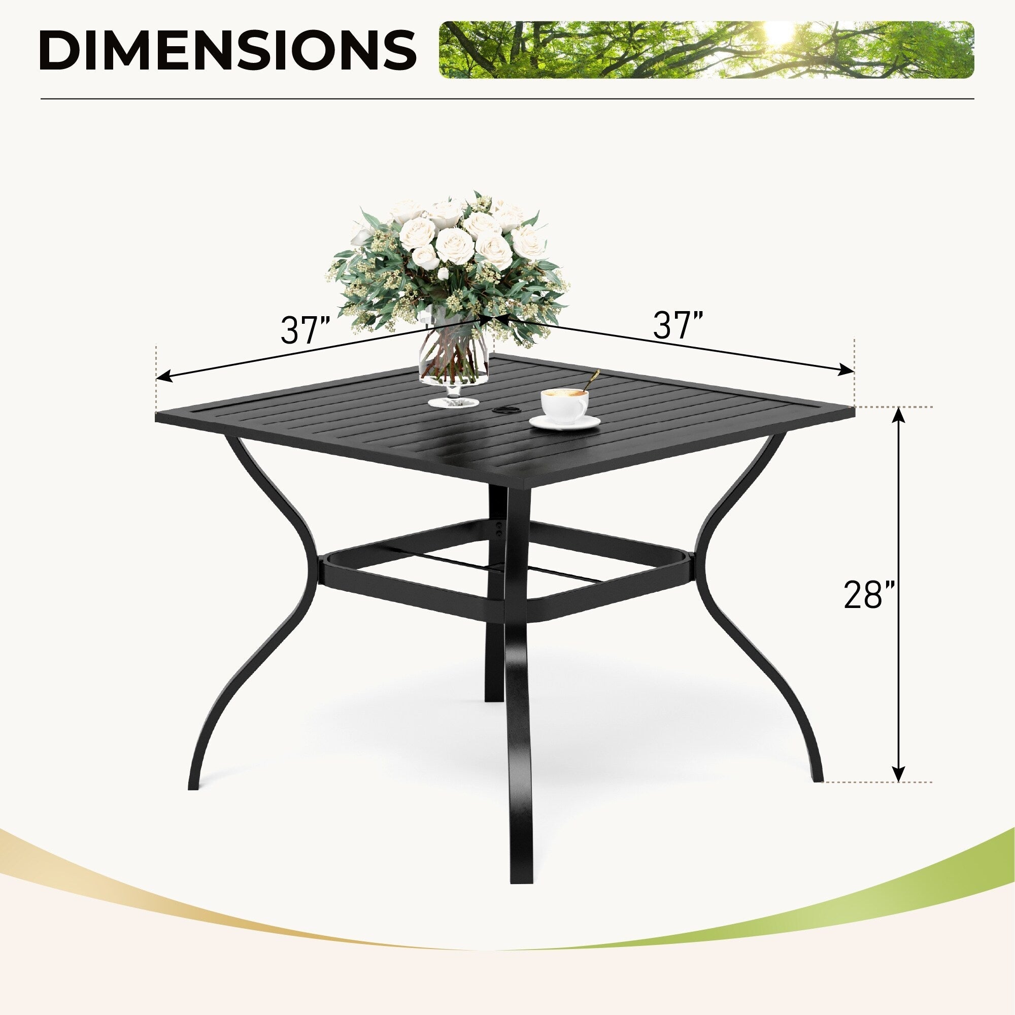 5-Piece Metal E-coating Patio Dining Set