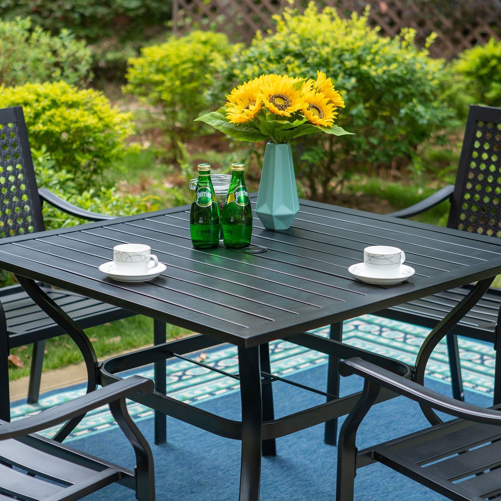 5-Piece Metal E-coating Patio Dining Set