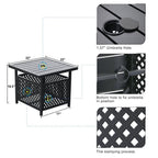 3-Piece Outdoor Bistro Set: 22 Table with Umbrella Hole & 2 Rattan Chairs - Black