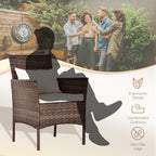 3 Piece Patio Conversation Bistro Set Outdoor Chat Furniture,Wicker Chairs and Storable Table Set,Porch Balcony Furniture Set