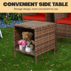 3 Piece Patio Conversation Bistro Set Outdoor Chat Furniture,Wicker Chairs and Storable Table Set,Porch Balcony Furniture Set