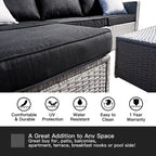 3-piece Outdoor Sectional Furniture All-weather Wicker Patio Conversation sets, Beige