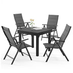 3/5/7 Pieces Patio Dining Set, Aluminum Expandable Table, Folding Padded Adjustable Chair