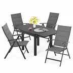 3/5/7 Pieces Patio Dining Set, Aluminum Expandable Table, Folding Padded Adjustable Chair