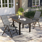 3/5/7 Pieces Patio Dining Set, Aluminum Expandable Table, Folding Padded Adjustable Chair