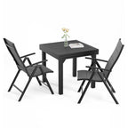 3/5/7 Pieces Patio Dining Set, Aluminum Expandable Table, Folding Padded Adjustable Chair