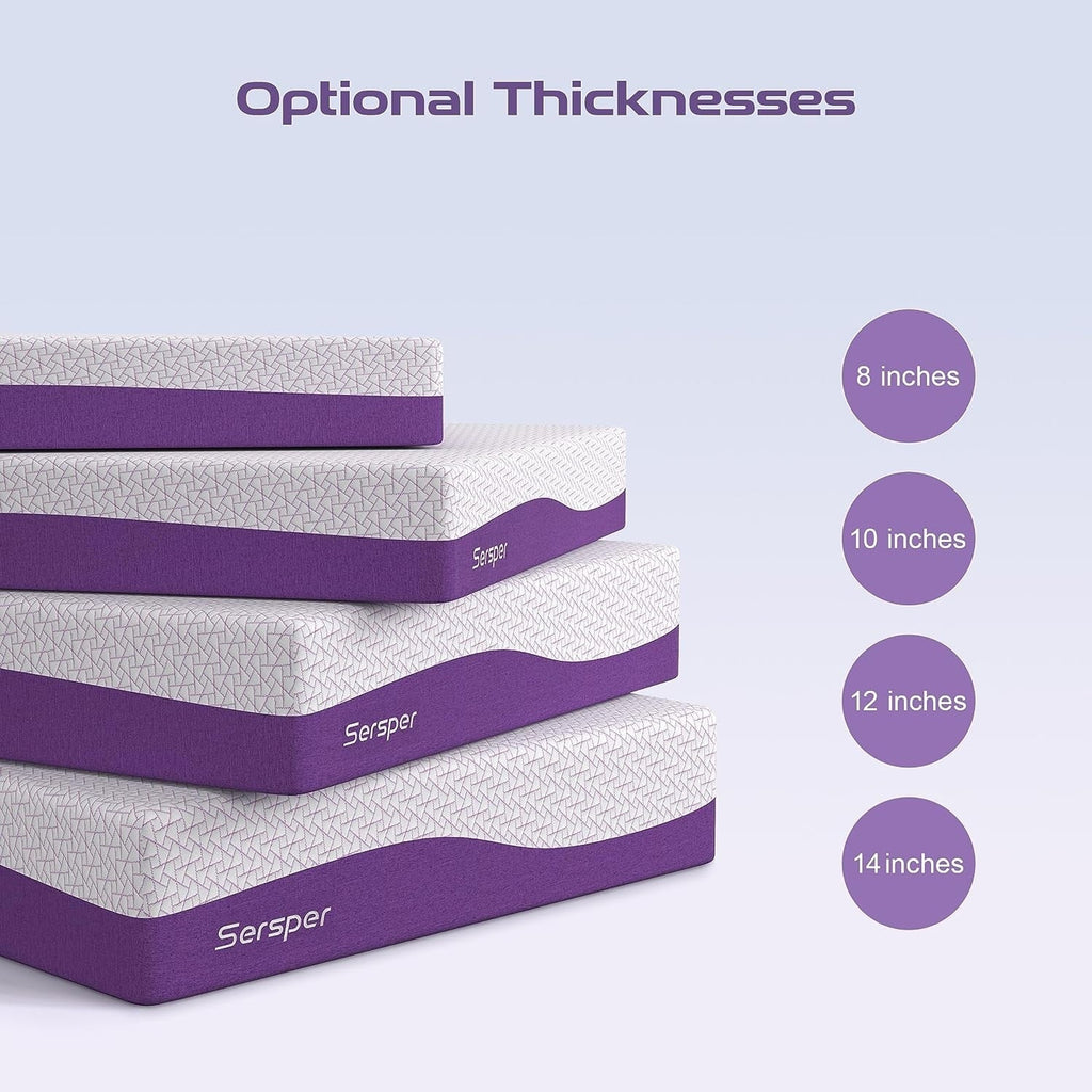 14 Inch Bamboo Charcoal Gel Memory Foam Mattress,Suitable for Adjustable bed