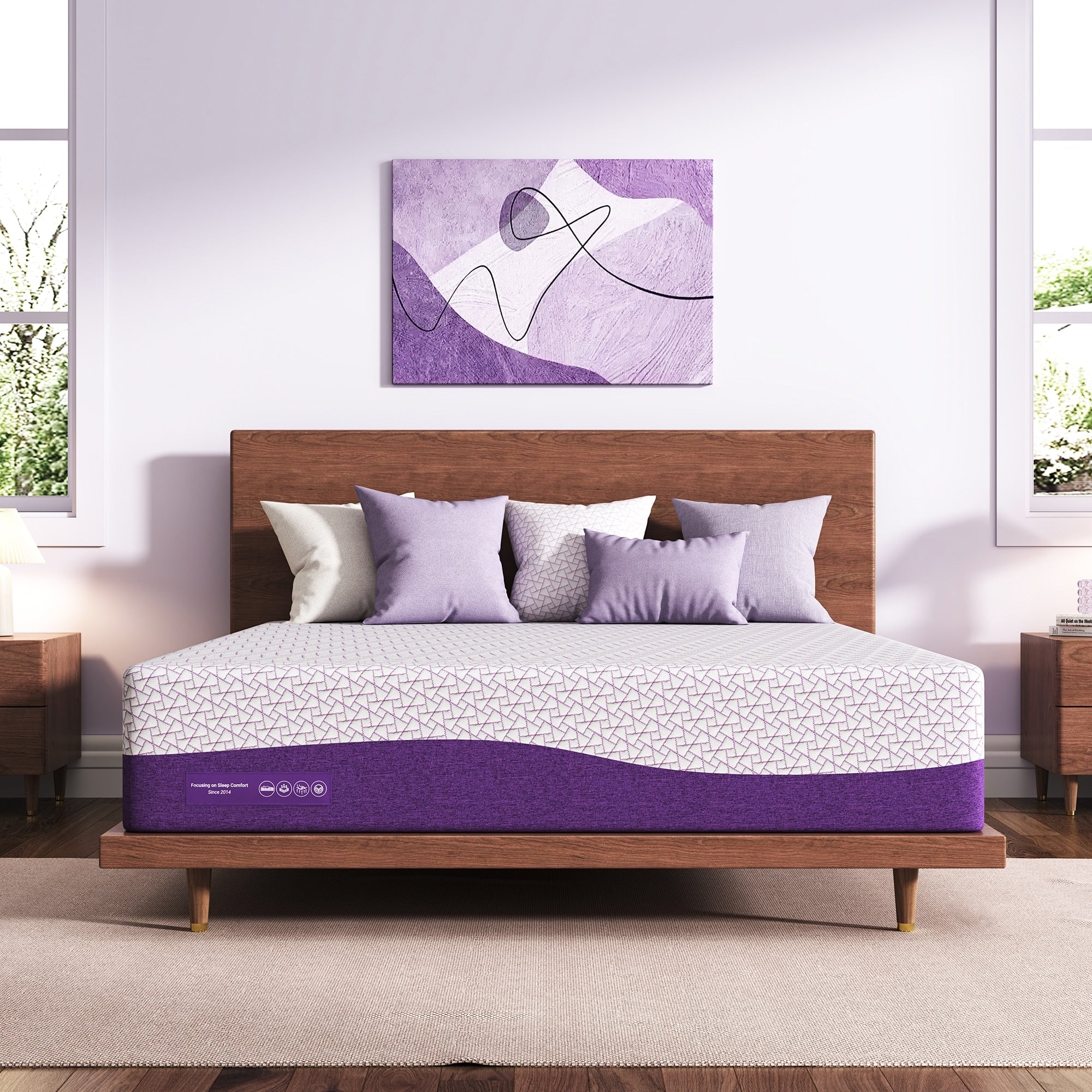 14 Inch Medium Firm Copper Gel Memory Foam Mattress for Back & Pressure Relief - CertiPUR-US Certified