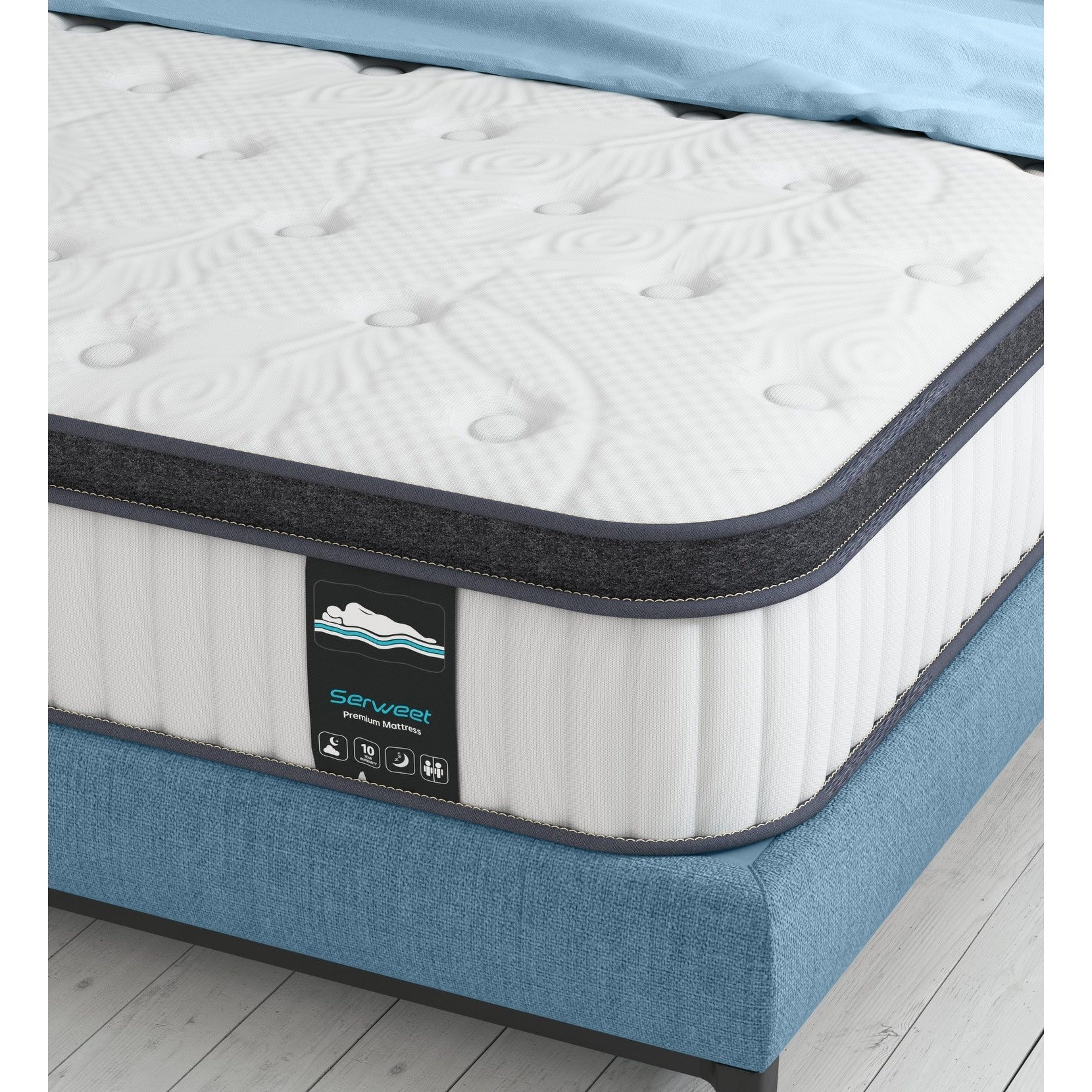 12 Hybrid Memory Foam and Pocket Spring Mattress, Mattress in a Box