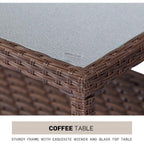 4-piece/5-piece Outdoor Patio Wicker Lounge Chair Conversation Set with Coffee Table and Cushions