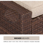 4-piece/5-piece Outdoor Patio Wicker Lounge Chair Conversation Set with Coffee Table and Cushions