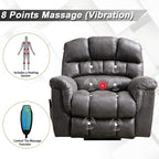 42 Wide Oversize Power Lift Recliner Chair with Massage and Heating
