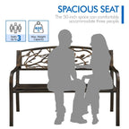 Yaheetech Patio Garden Bench Outdoors Metal Porch Chair - N/A